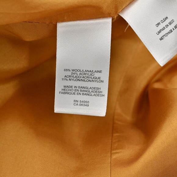 JONES NY Womens Tweed Wool Jacket Size 4 Petite Gold Yellow Belted Button Retro - Picture 9 of 13